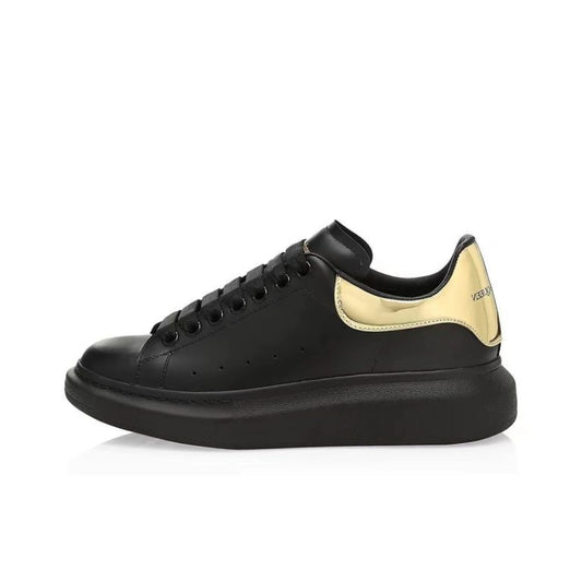 Alexander McQueen – Black Leather / Gold Heel Tab