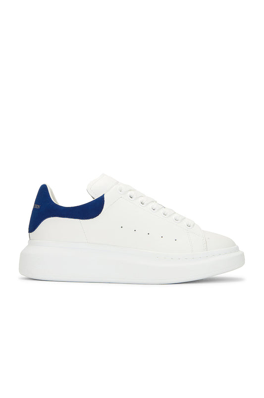 Alexander McQueen – White Leather / Navy Heel Tab