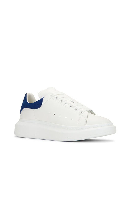 Alexander McQueen – White Leather / Navy Heel Tab