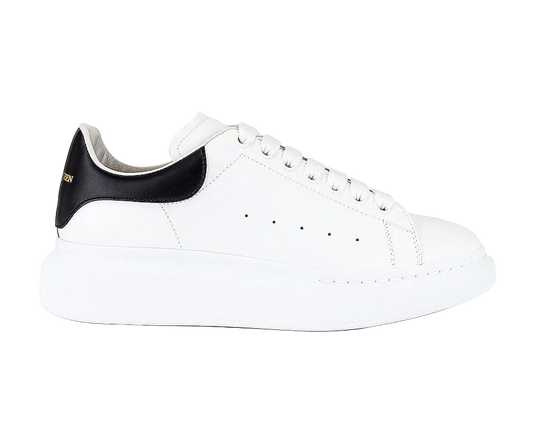 Alexander McQueen – White Leather / Black Heel Tab