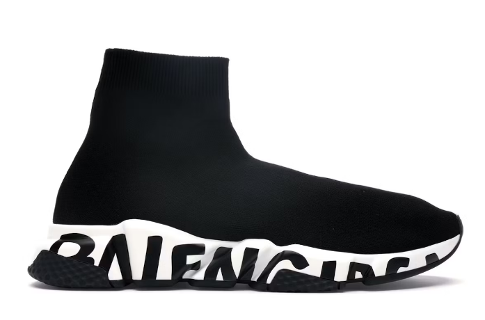 Balenciaga Speed Graffiti Black White Sneakers