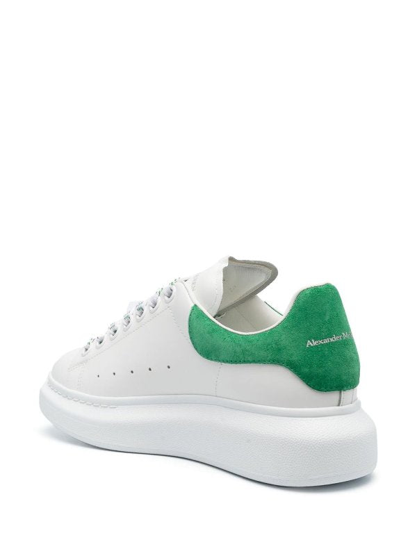 Alexander McQueen – White Leather / Green Heel Tab