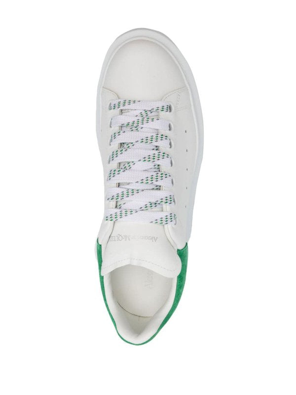 Alexander McQueen – White Leather / Green Heel Tab